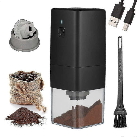 Portable Electric Coffee Grinder - USB Rechargeable, Adjustable Grind, 1300mAh Battery