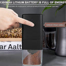 Portable Electric Coffee Grinder - USB Rechargeable, Adjustable Grind, 1300mAh Battery