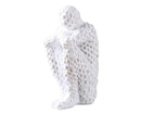 Abstract Thinker Statue Waterproof Resin Artistic Inspiration Thinker Sculpture Patio Decor-White
