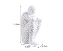 Abstract Thinker Statue Waterproof Resin Artistic Inspiration Thinker Sculpture Patio Decor-White