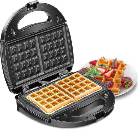Waffle & Sandwich Maker - 2-in-1 Waffle Iron Panini Press Toaster Breakfast Machine