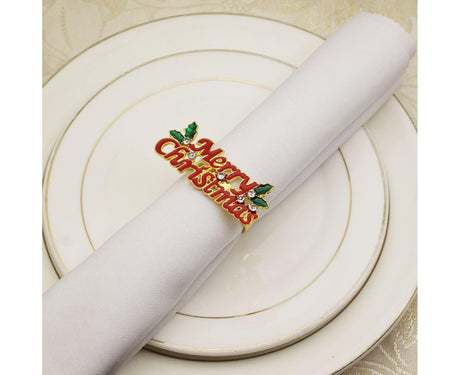 12Pcs Napkin Rings Wear Resistant Metal Exquisite Clips-Rose Gold