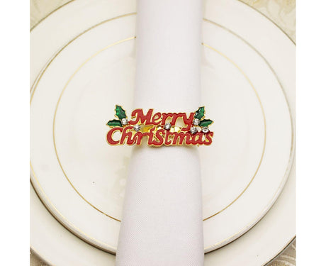 12Pcs Napkin Rings Wear Resistant Metal Exquisite Clips-Rose Gold