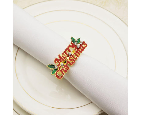 12Pcs Napkin Rings Wear Resistant Metal Exquisite Clips-Rose Gold
