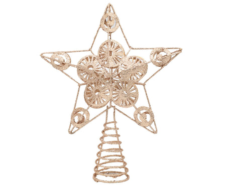 Xmas Tree Top Glitter Star-Rose Gold