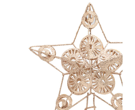 Xmas Tree Top Glitter Star-Rose Gold