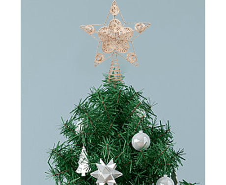 Xmas Tree Top Glitter Star-Rose Gold