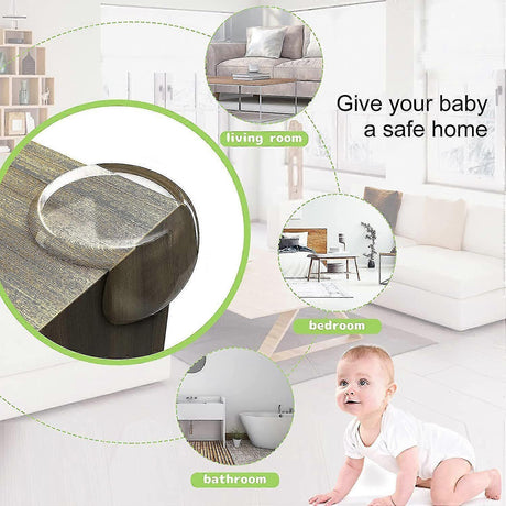 12pcs Clear Table Corner Protectors - Transparent Babies Proofing Furniture Edge Guards