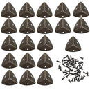20pcs Antique Metal Furniture Corner Protectors - Triangle Alloy Desk & Box Corner Guards