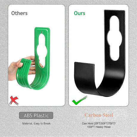 Steel Garden Hose Holder - Wall Hanging Water Hose Hook for Outdoor Watering Storage