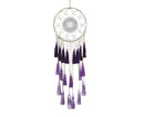 Round Handmade Wall Hanging Wind Chime Dream Catcher with Tassel Home Decor-Purple