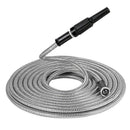 50ft Metal Garden Hose - Retractable Water Hose with Strong Outer Shell, Flexible Design