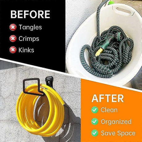 Heavy Duty Garden Hose Holder - Wall Mount Metal Hose Hook with Screws for Hose
