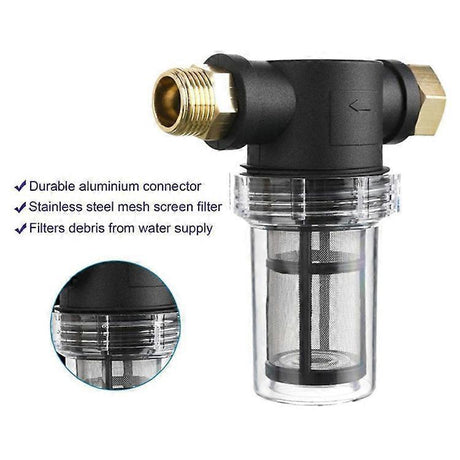 Garden Hose Sediment Filter - Water Filter for Pressure Washer Garden Hose Inlet