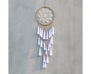 Round Handmade Wall Hanging Wind Chime Dream Catcher with Tassel Home Decor-Green Coffee*