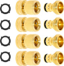 Solid Brass Garden Hose Quick Connect Fittings - Leak-Free Hose Connector Set