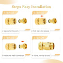 Solid Brass Garden Hose Quick Connect Fittings - Leak-Free Hose Connector Set