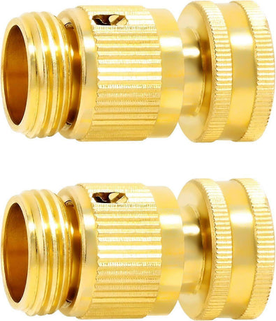 Solid Brass Garden Hose Quick Connect Fittings - Leak-Free Hose Connector Set