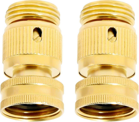 Solid Brass Garden Hose Quick Connect Fittings - Leak-Free Hose Connector Set