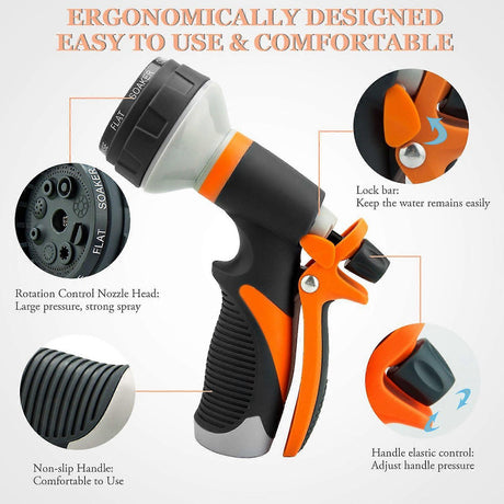 Garden Hose Spray Nozzle - Hose Nozzle with Storage Cart for Outdoor Use