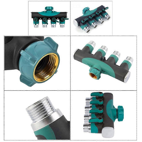 Water Hose Splitter - 2-Way Hose Manifold with Leak-Proof Connector Valves