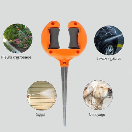 Garden Hose Guide Stakes - Metal Spiked Stakes to Prevent Hose Damage, Decorative Design