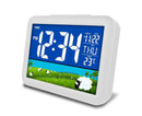 LCD Big Color Screen Home Office Temperature Display Monitor Digital Alarm Clock - Grassland Pattern