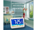 LCD Big Color Screen Home Office Temperature Display Monitor Digital Alarm Clock - Grassland Pattern