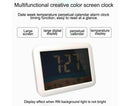 LCD Big Color Screen Home Office Temperature Display Monitor Digital Alarm Clock - Grassland Pattern