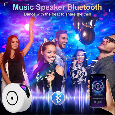 Projector with Bluetooth Speaker - LED Bedroom Light and Sound Projector