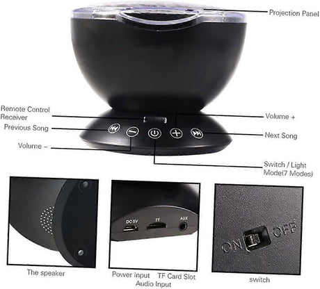Ocean Projector Light - Bedroom Projection Lamp with Relaxing Water Effect