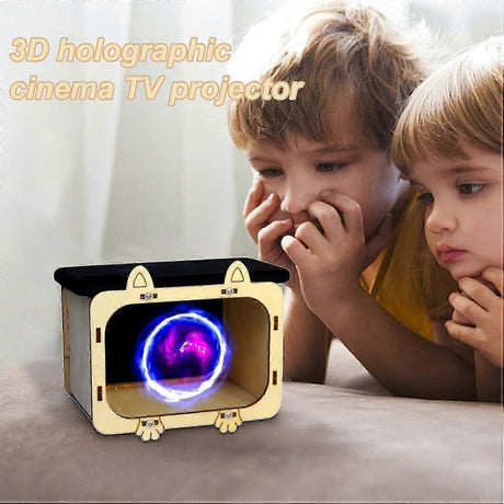 Hologram Phone Projector - Wooden Smartphone Projector Display Stand