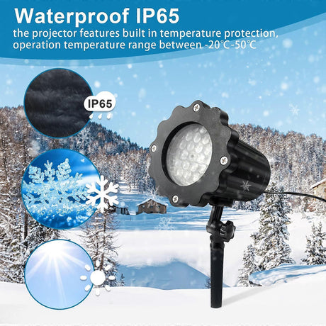 LED Snowflake Projector - Christmas Light Projector for Outdoor and Indoor Use
