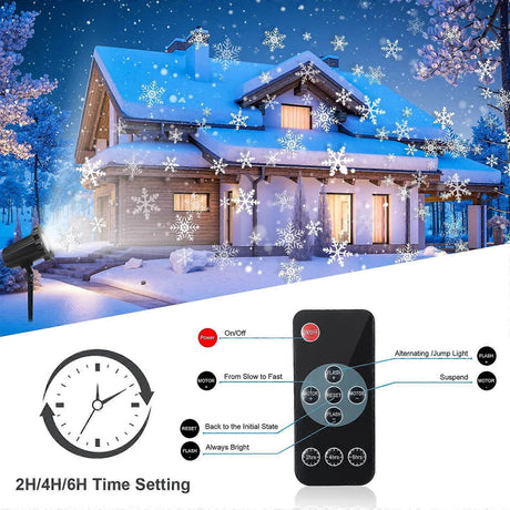 LED Snowflake Projector - Christmas Light Projector for Outdoor and Indoor Use