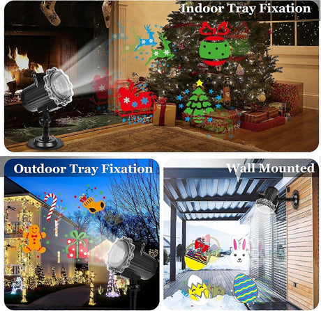 Christmas LED Projector Lamp, 16 Patterns Snowflake Outdoor Decorative Light
