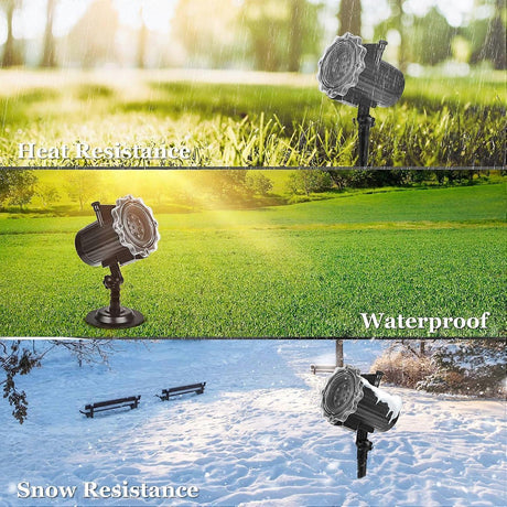 Christmas LED Projector Lamp, 16 Patterns Snowflake Outdoor Decorative Light