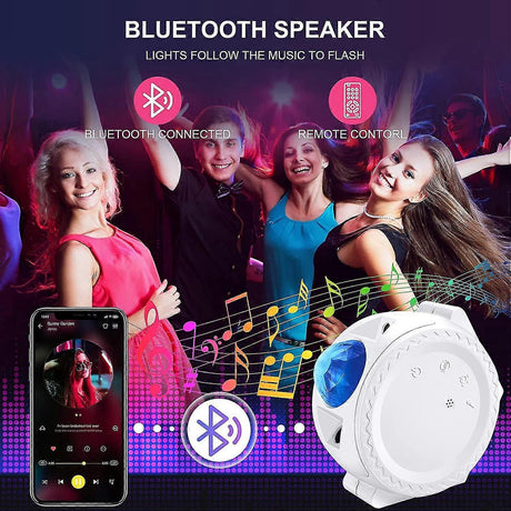 4-in-1 Galaxy Projector with Tooth Serrated Remote - 18 Sky Patterns