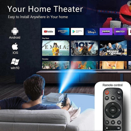 5G WiFi Bluetooth Projector, 9500 Lumens, Native 1080p, 4K, Mini Video Projector
