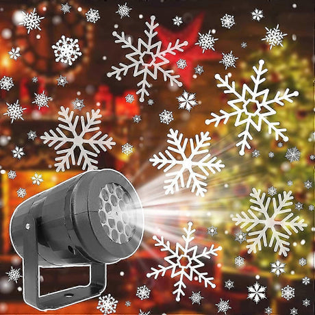 Christmas LED Rotating Snowflake Projector Lamp for Home Decor & Party