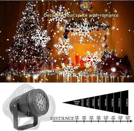 Christmas LED Rotating Snowflake Projector Lamp for Home Decor & Party