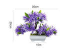 Artificial Plant Eye-catching Anti-fade Plastic Desktop Fake Potted Plants Ornaments for Home-Purple