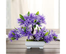 Artificial Plant Eye-catching Anti-fade Plastic Desktop Fake Potted Plants Ornaments for Home-Purple