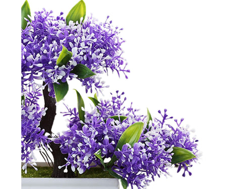 Artificial Plant Eye-catching Anti-fade Plastic Desktop Fake Potted Plants Ornaments for Home-Purple
