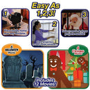 Festival LED Window Projector with 12 Holiday Movies for Christmas & Halloween