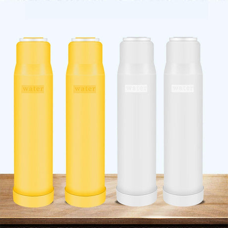 4pcs Carbon Water Filter Cartridges for Kitchen Use (2 Yellow + 2 White)