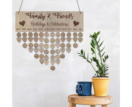 DIY Families Friends Birthday Celebration Calendar Reminder Planner Board Decor