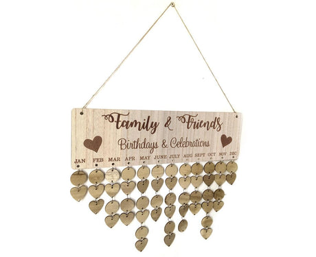 DIY Families Friends Birthday Celebration Calendar Reminder Planner Board Decor