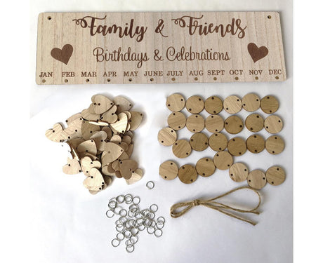DIY Families Friends Birthday Celebration Calendar Reminder Planner Board Decor