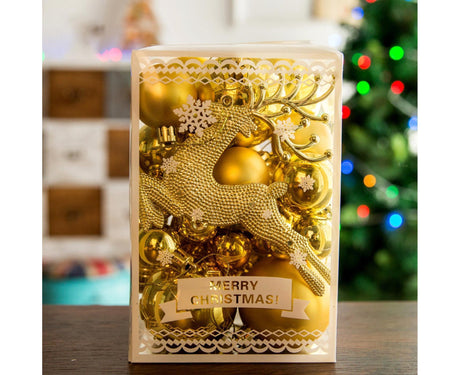 30Pcs Xmas Tree Balls Party Supplies-Golden