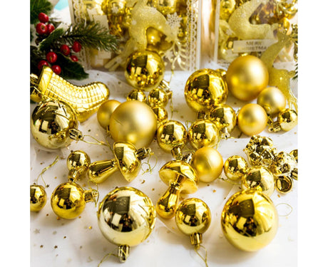30Pcs Xmas Tree Balls Party Supplies-Golden